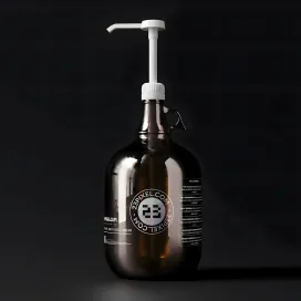 Amber Glass Gallon Pump Bottle 10
